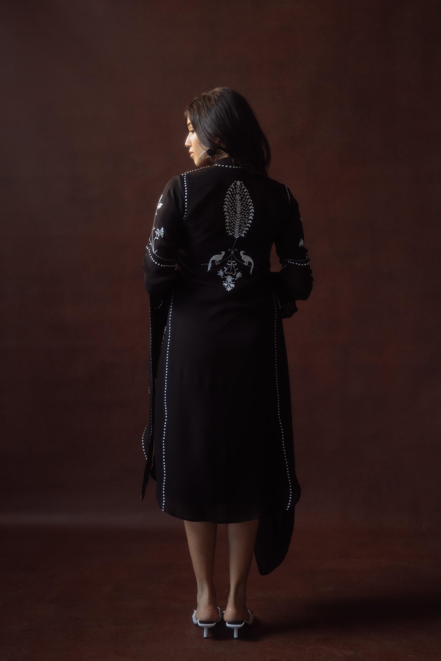 Indo-Western Embroidered Wrap Style Dress