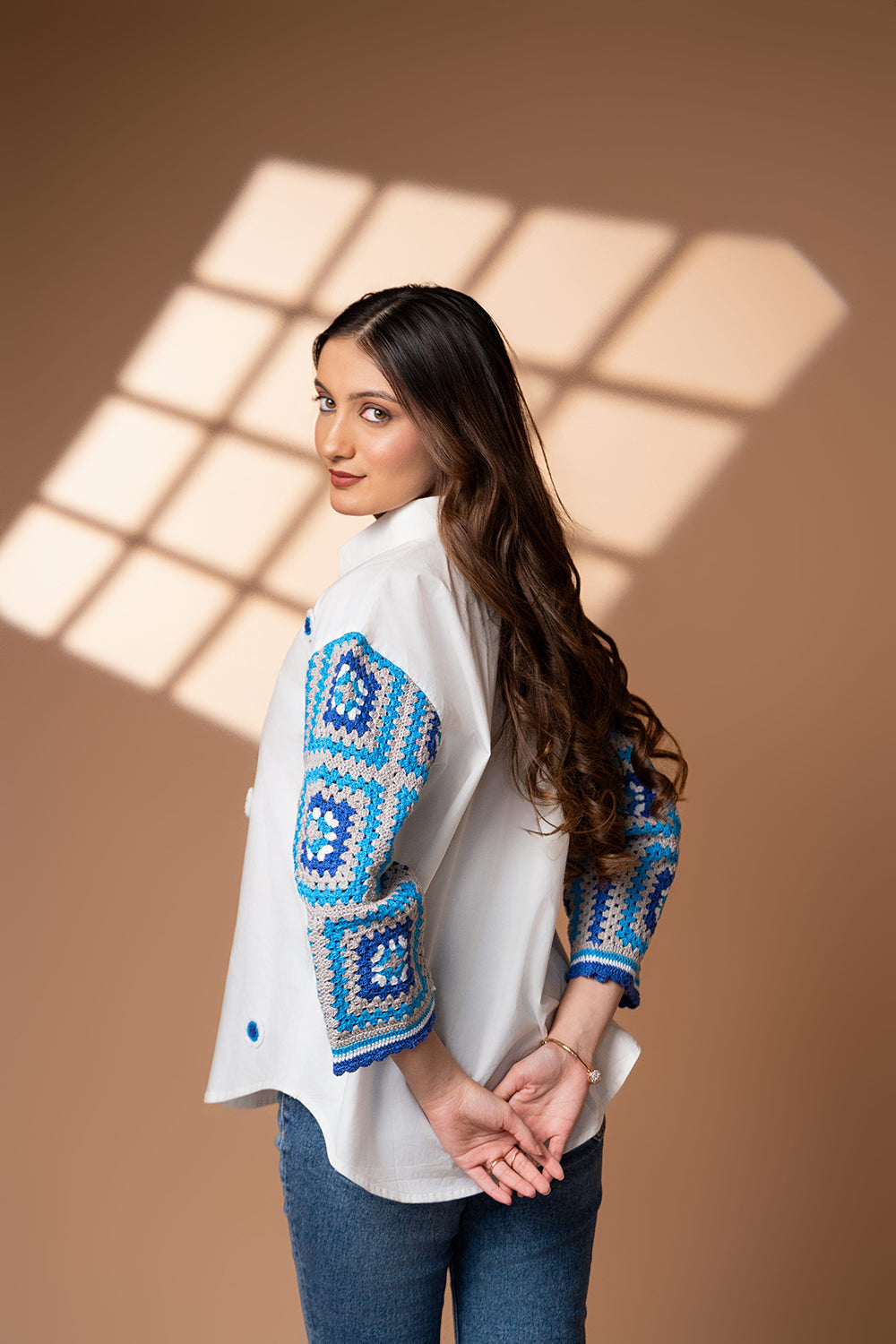 Crochet Sleeves Shirt