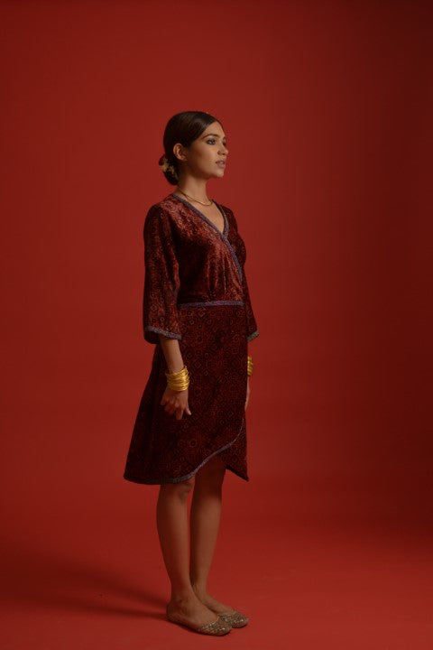 Aajrakh Print Red Dress