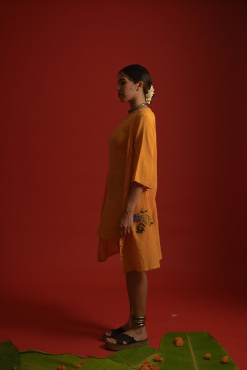 orange jacket dress