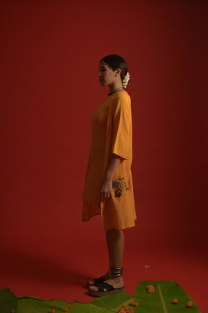 orange jacket dress