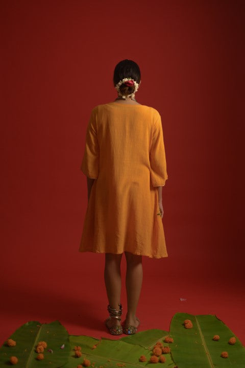 orange jacket dress