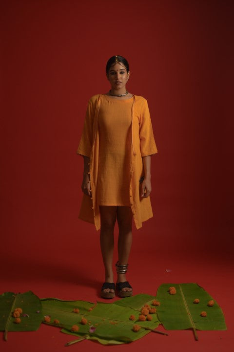 orange jacket dress