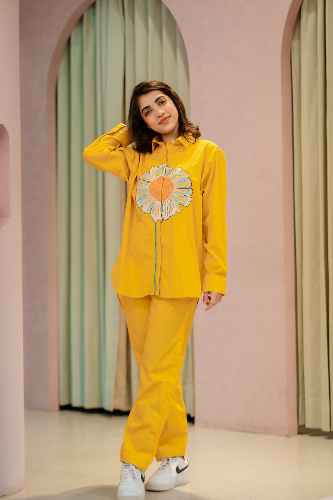 Sunflower Embroidered Co-ord set