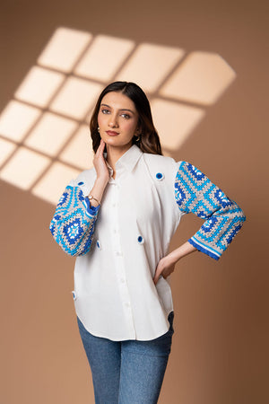 Crochet Sleeves Shirt