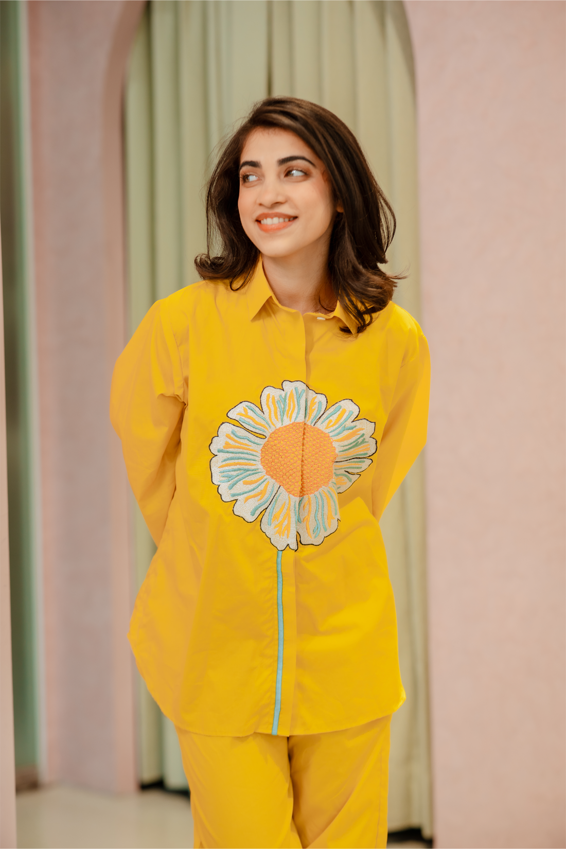 Sunflower Embroidered Co-ord set
