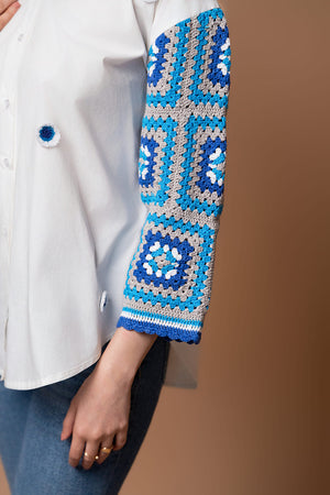 Crochet Sleeves Shirt