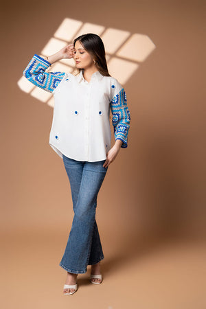Crochet Sleeves Shirt