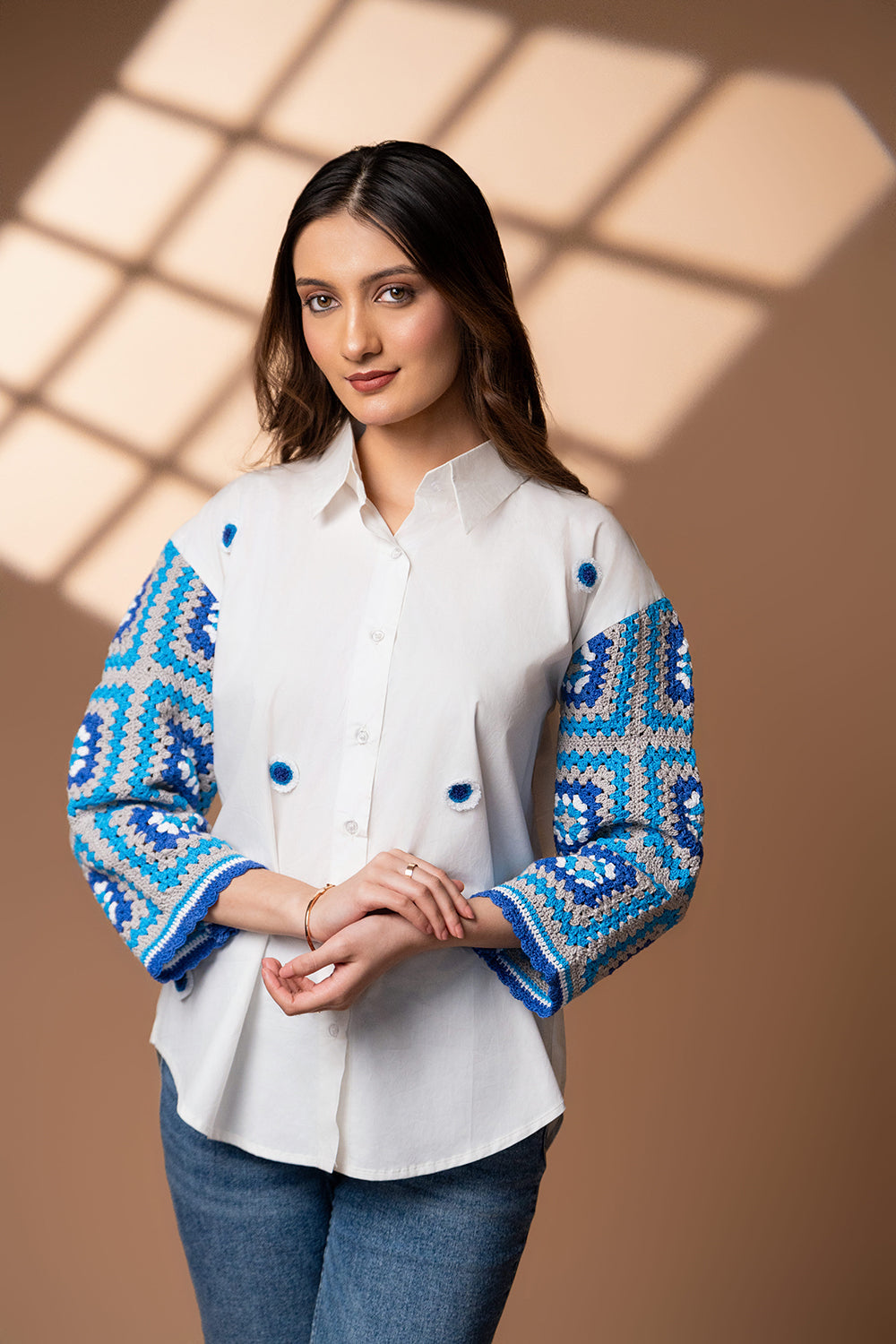 Crochet Sleeves Shirt