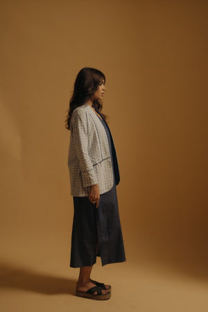 Dress with checks jacket