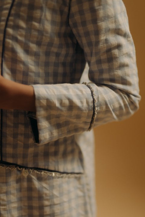 Dress with checks jacket