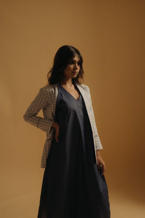 Dress with checks jacket