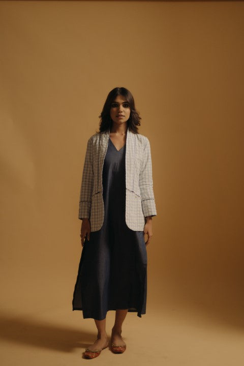 Dress with checks jacket