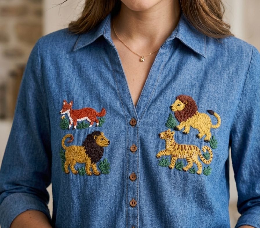 DENIM DISNEY EMBROIDERY CO ORD SET