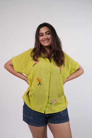 Green Crochet Shirt