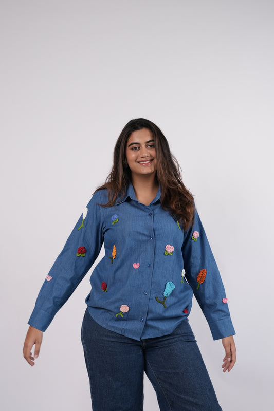 Denim Crochet Shirt