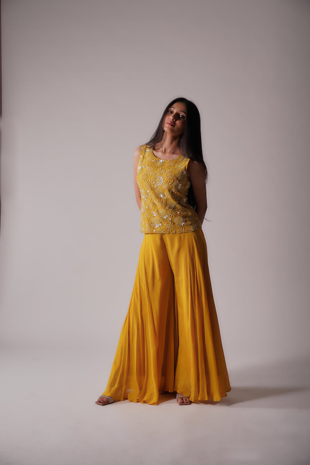 Palazzo set with bead work