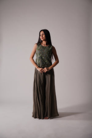 Palazzo set with bead work