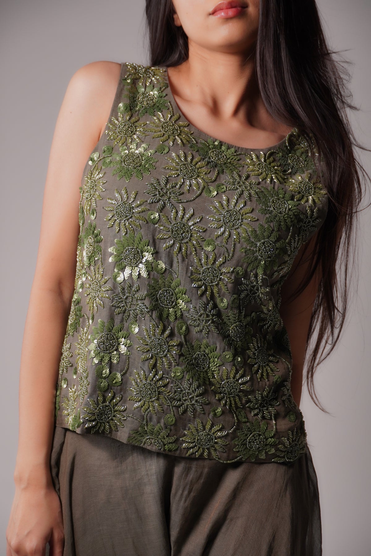 Palazzo set with bead work
