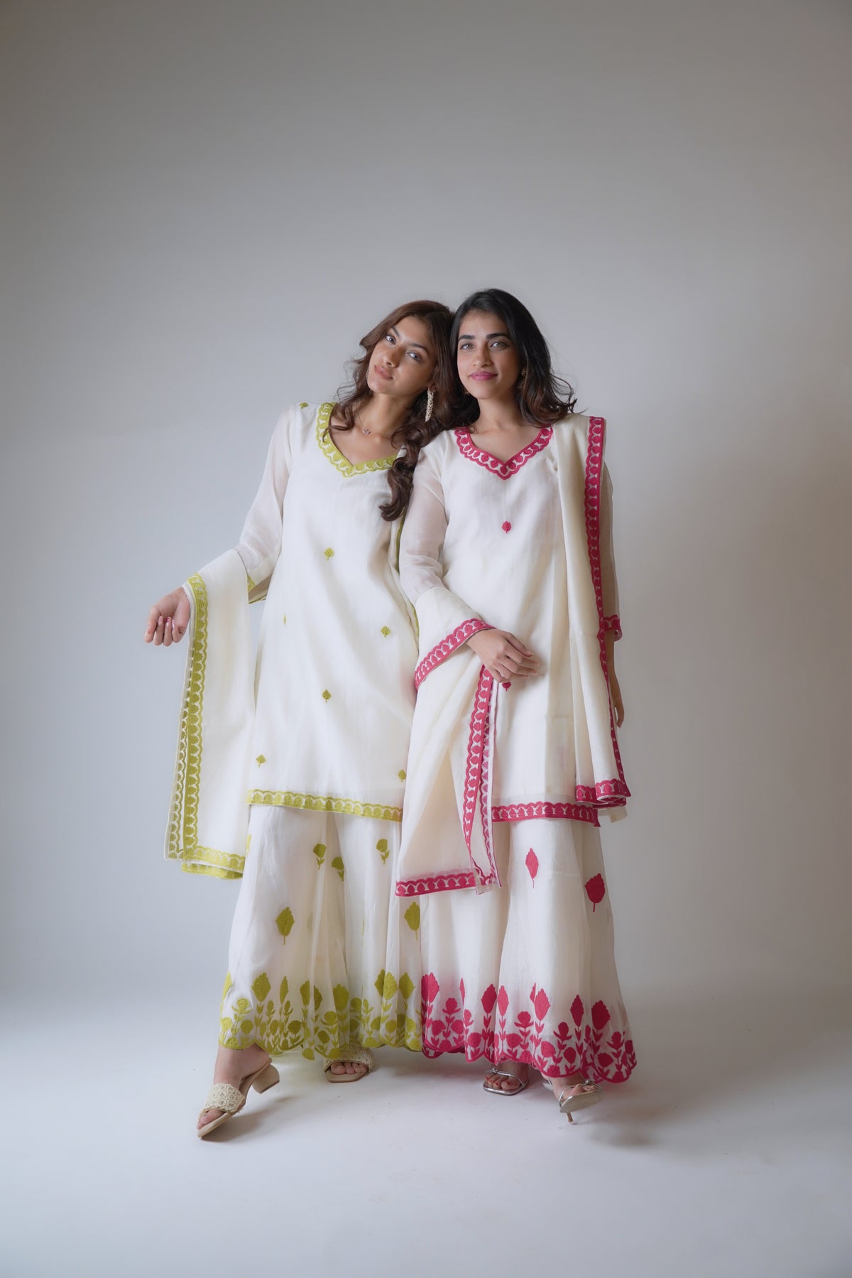 Aari work chanderi suit