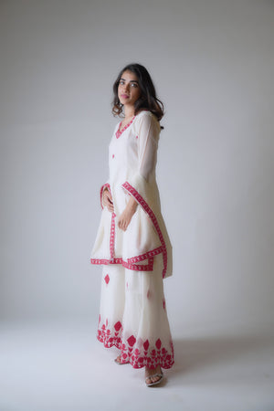 Aari work chanderi suit
