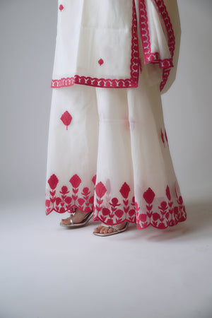 Aari work chanderi suit