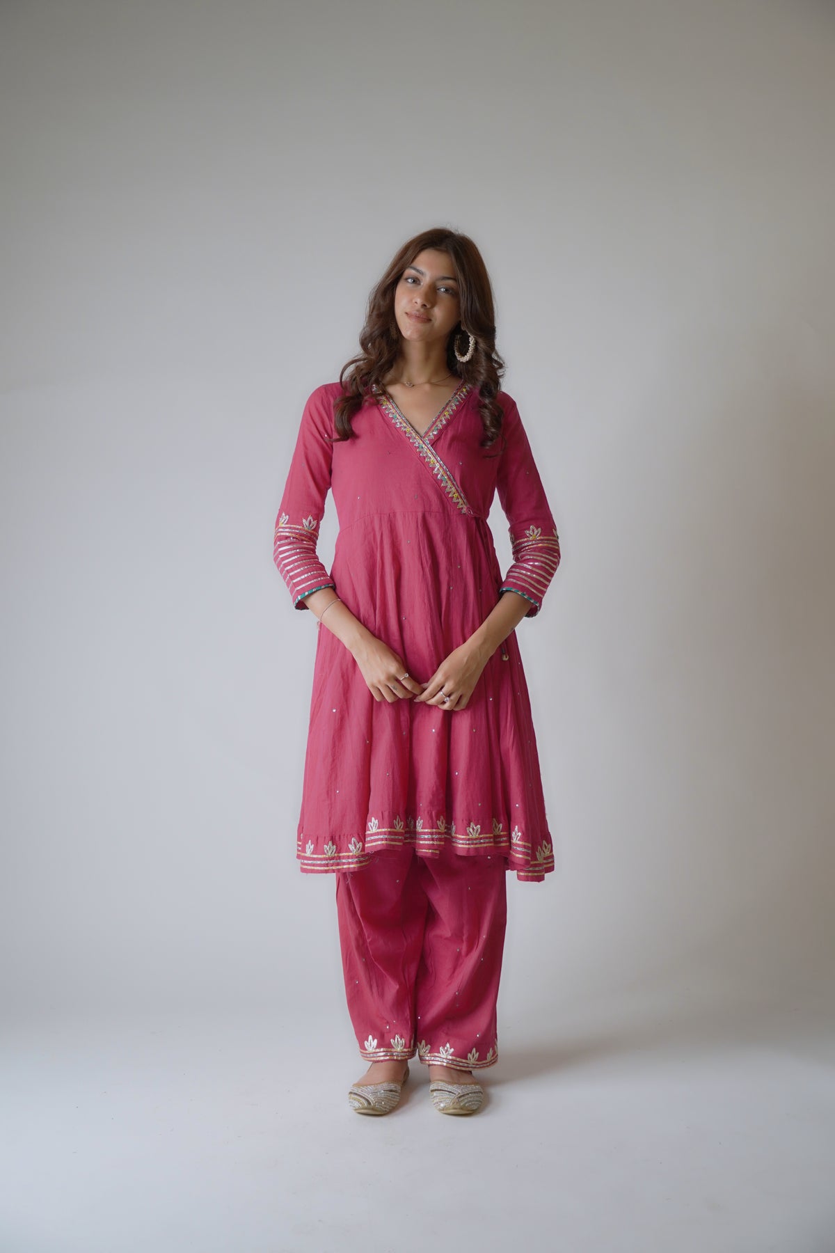 Angrakha tie-up suit