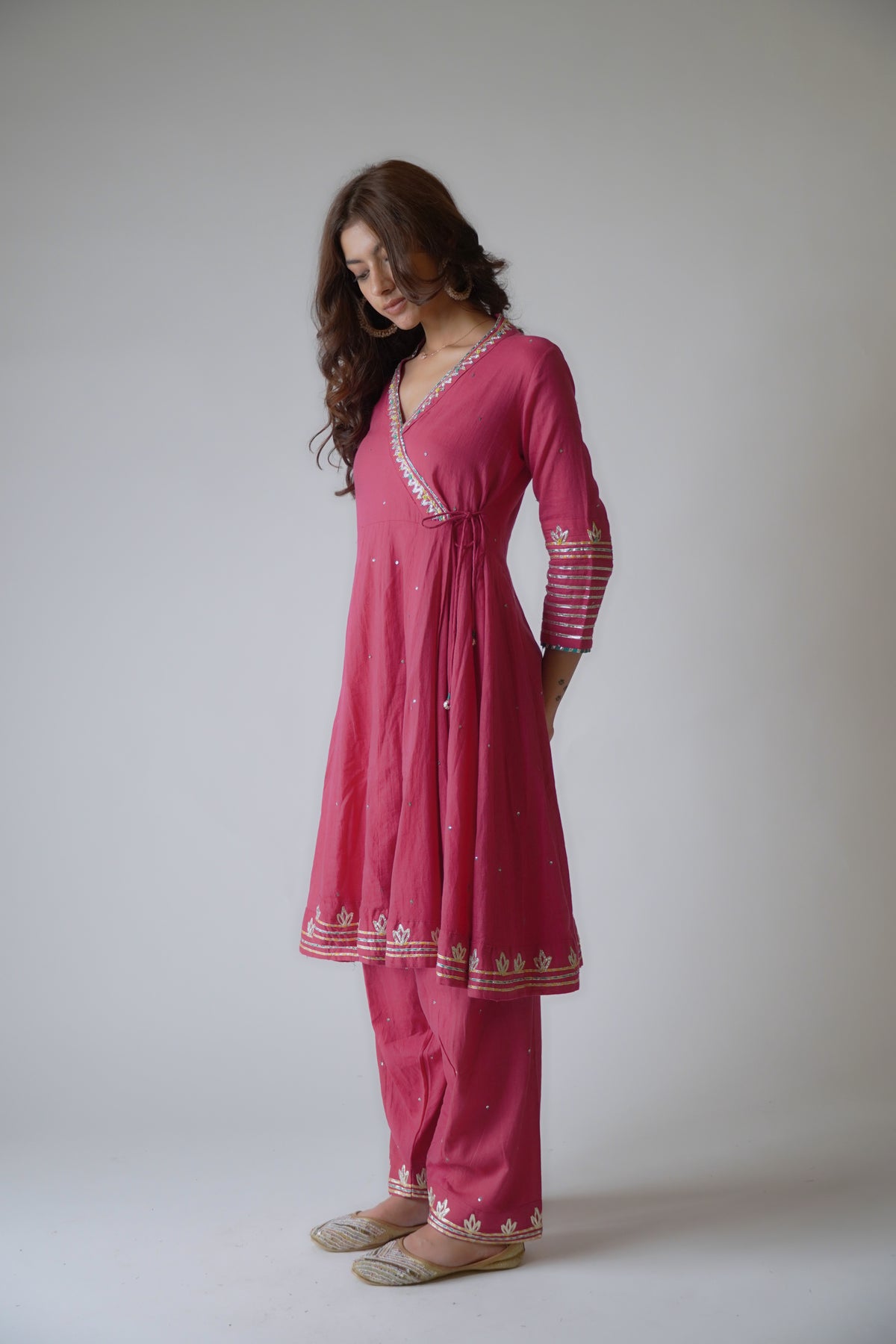 Angrakha tie-up suit