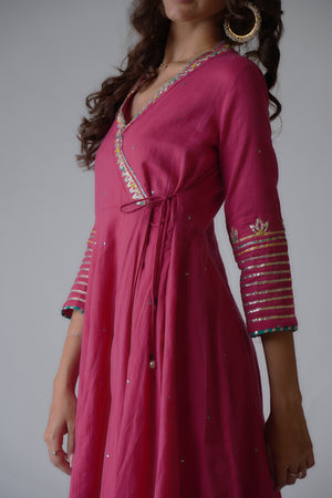 Angrakha tie-up suit