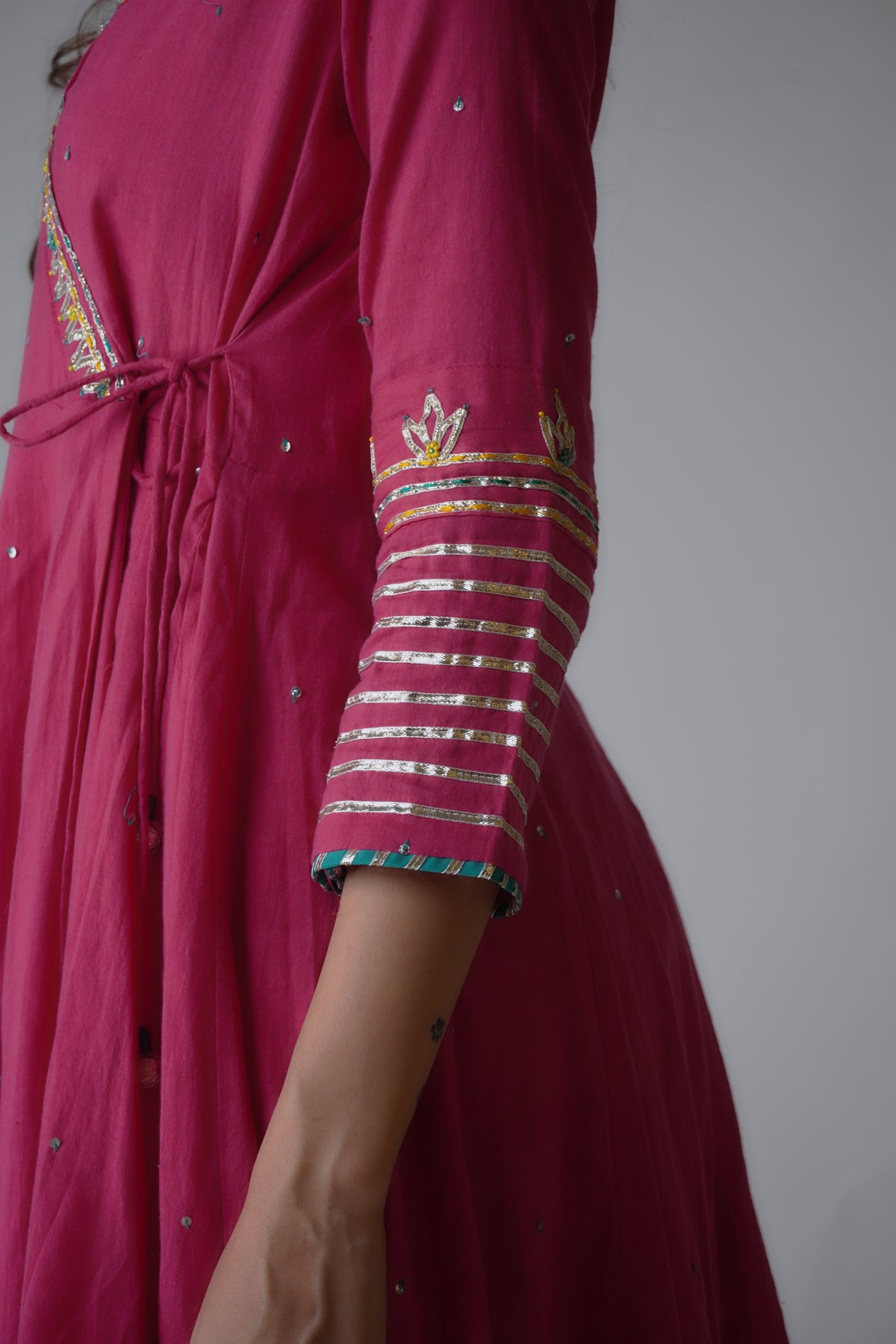 Angrakha tie-up suit