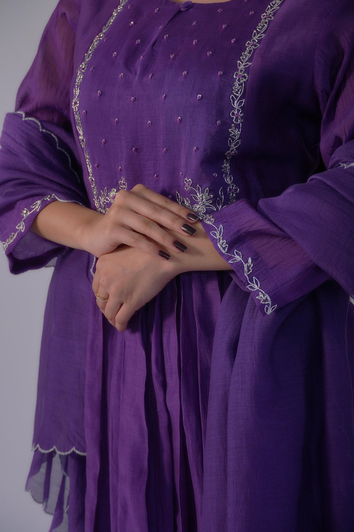 Silver Zardosi Suit