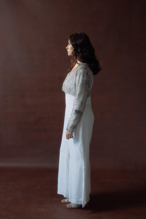 White Jumpsuit With Pipe Work Jacket
