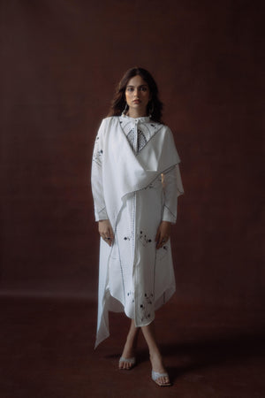Indo-Western Embroidered Wrap Style Dress