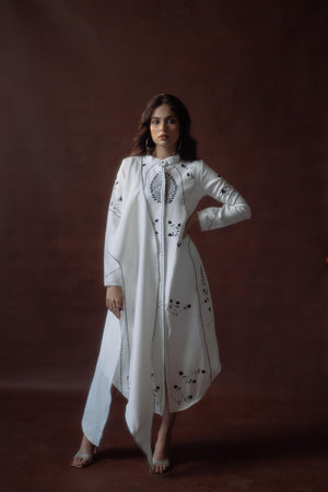Indo-Western Embroidered Wrap Style Dress