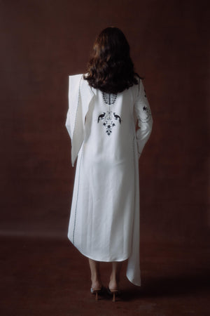 Indo-Western Embroidered Wrap Style Dress