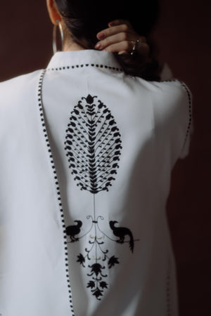 Indo-Western Embroidered Wrap Style Dress