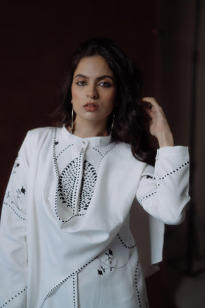 Indo-Western Embroidered Wrap Style Dress