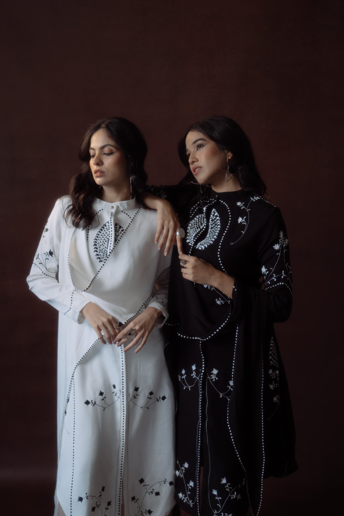 Indo-Western Embroidered Wrap Style Dress