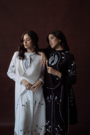 Indo-Western Embroidered Wrap Style Dress