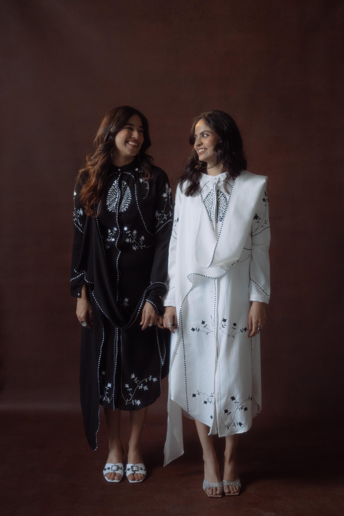 Indo-Western Embroidered Wrap Style Dress