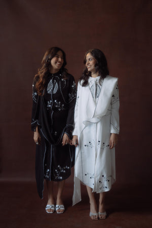 Indo-Western Embroidered Wrap Style Dress
