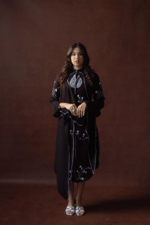 Indo-Western Embroidered Wrap Style Dress