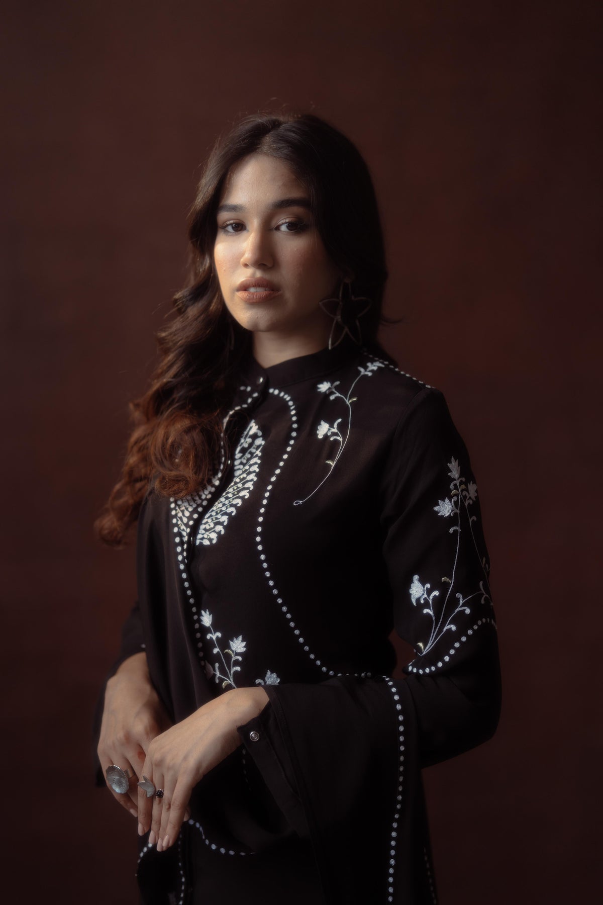 Indo-Western Embroidered Wrap Style Dress