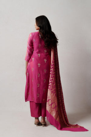 Pink Banarasi Suit Set