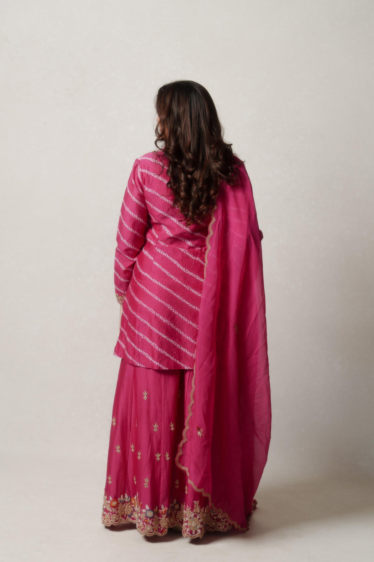Pink Bandhani Sharara Set