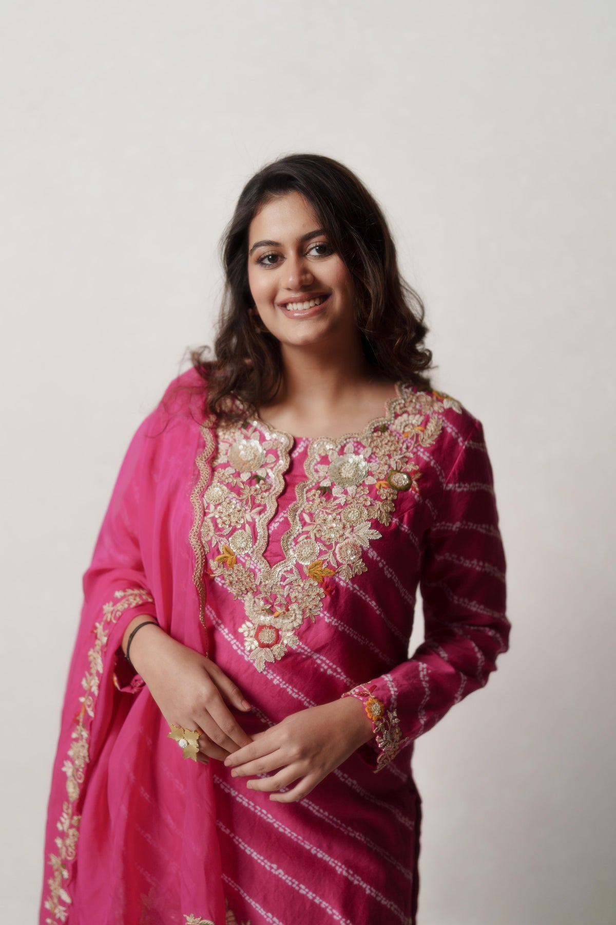 Pink Bandhani Sharara Set
