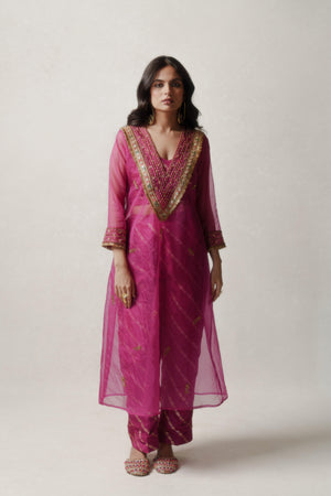 Pink Sheer Organza Set