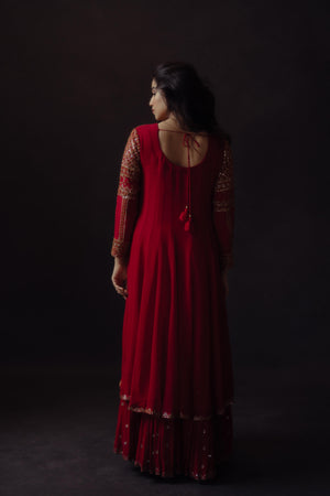 Red Georgette Anarkali