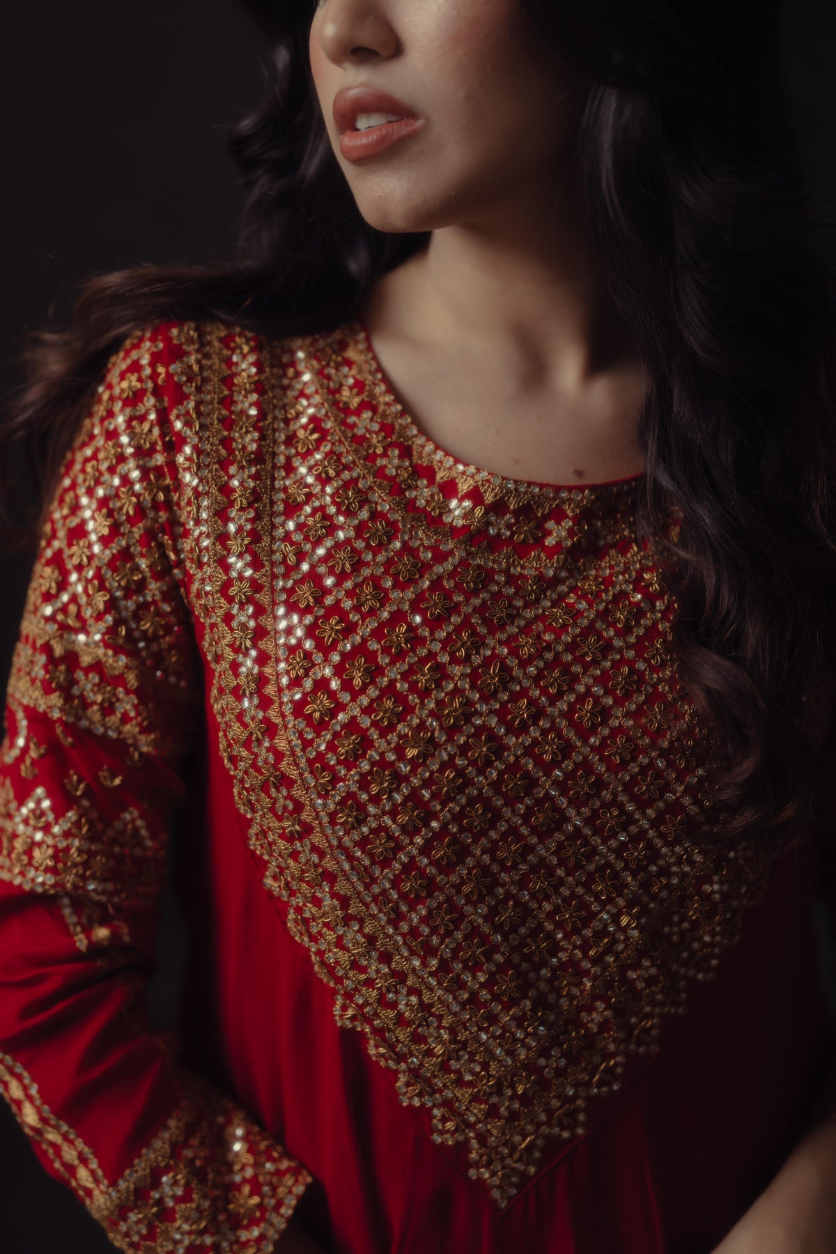Red Georgette Anarkali