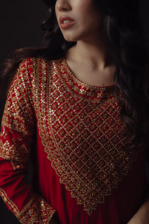 Red Georgette Anarkali